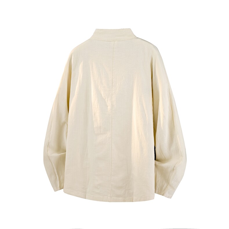 8XL-M亚麻棉麻长袖衬衫风衬衫新中式打底衫佛系CS504P68控88,男装T恤,电商D206-1