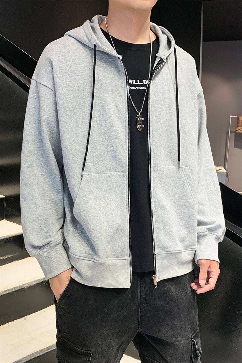 卫衣男士2021春秋季连帽春秋开衫运动外套潮牌ins休闲DF50T,男装卫衣,电商A102