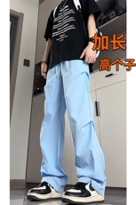 褶皱美式降落伞兵工装裤子男夏薄款休闲裤冰丝速干阔腿裤KZ045P35，男装休闲裤，电商B312