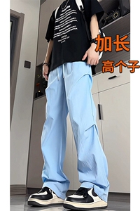 褶皱美式降落伞兵工装裤子男夏薄款休闲裤冰丝速干阔腿裤KZ045P35图片