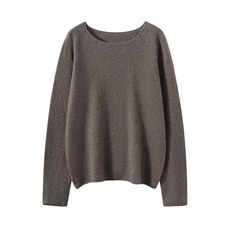 2025秋冬新款羊绒衫女100纯羊绒一字领纯色宽松针织套衫优雅毛衣，女装羊绒衫，雪山红莲