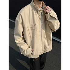 春季复古重磅水洗帆布哈灵顿外套男立领设计感休闲夹克JK1168-P98，男装夹克，星座1103-3