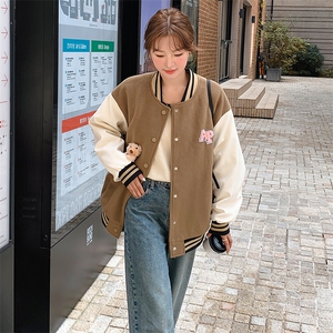 港风复古设计感棒球服外套女春秋2025年新款学院风小个子减龄上衣图片
