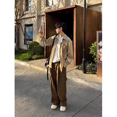 春新款日系复古条纹衬衣男女生宽松休闲长袖衬衫学院风，男装衬衫，星座1210-1