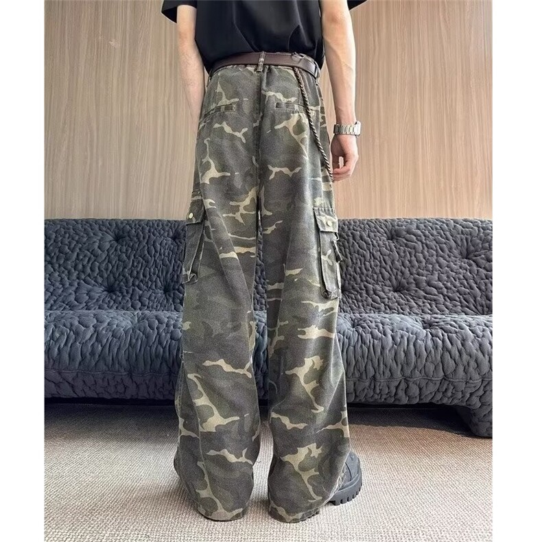 迷彩工装裤大口袋街头休闲裤男女宽松裤子潮牛仔裤网图NZK935-P65,男装牛仔裤,星座302B-2