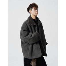 706-LK1111-P118特P现货冬季美式皮毛一体麂皮绒保暖棉服外套，男装棉衣，星座706