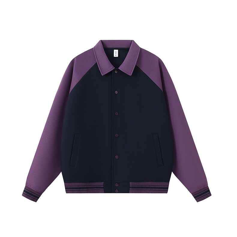 重磅420克boxy短款开衫翻领卫衣外套棒球服撞色外套男D9898-P68,女装短外套,星座610B-1