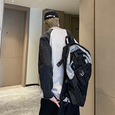 针织衫男士韩版潮流高街帅袖子拼色2024冬季新款ins毛衣MZ582-P45，男装针织衫/毛衣，星座412-2