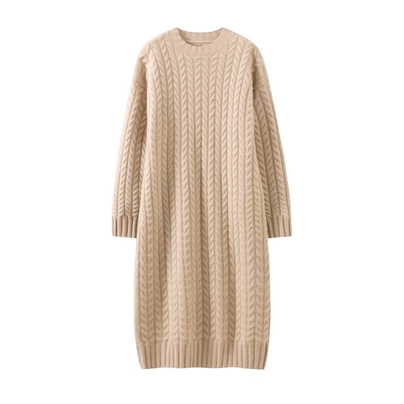 2025年秋季舒适时尚百搭通勤连衣裙，女装连衣裙，溪贝羊绒