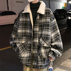 羊羔毛外套男款冬季加绒加厚秋冬款棉服M613P125控158，男装棉衣，电商A157