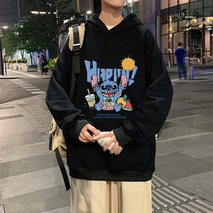 WY2077-P35 加绒款-P40 纯棉连帽卫衣男大码运动帽衫宽松薄外套男图片