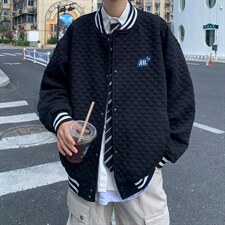 华夫格棒球服2023春秋季韩版宽松字母百搭潮流夹克W5437-P52，男装夹克，星座512-2