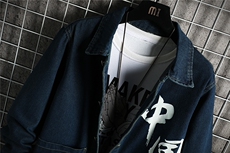 FY638-P78秋季牛仔风衣男士长款潮流大码修身帅气青年外套，男装风衣，星座103A