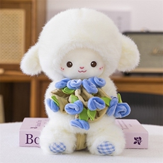 新款跨境磁吸玫瑰小羊毛绒玩具公仔玩偶创意花束情侣送送女友礼物