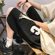 短裤男女织带绣标C2025新款华夫格五分裤休闲运动中裤K1077-P26，男装牛仔裤，星座207