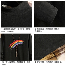 BT40064-P30加绒款-P40半高领长袖t恤男大码内搭打底衫男砖墙，男装T恤，电商A040A