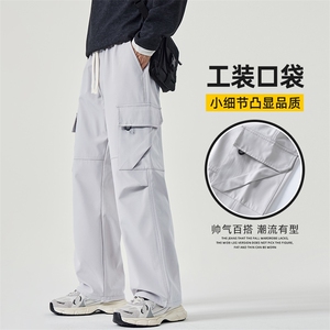 美式工装裤男款秋季2025新款潮牌机能风直筒男士阔腿裤Z2536A-P45图片
