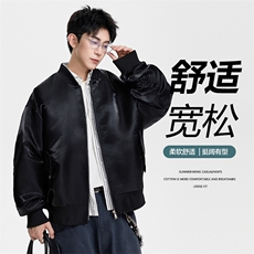 得物二开PU皮衣秋冬季美式工装翻领潮流休闲复古JK1230-P88，男装皮衣，星座1103-3