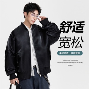 得物二开 PU皮衣秋冬季美式工装翻领潮流休闲复古JK1230-P88图片