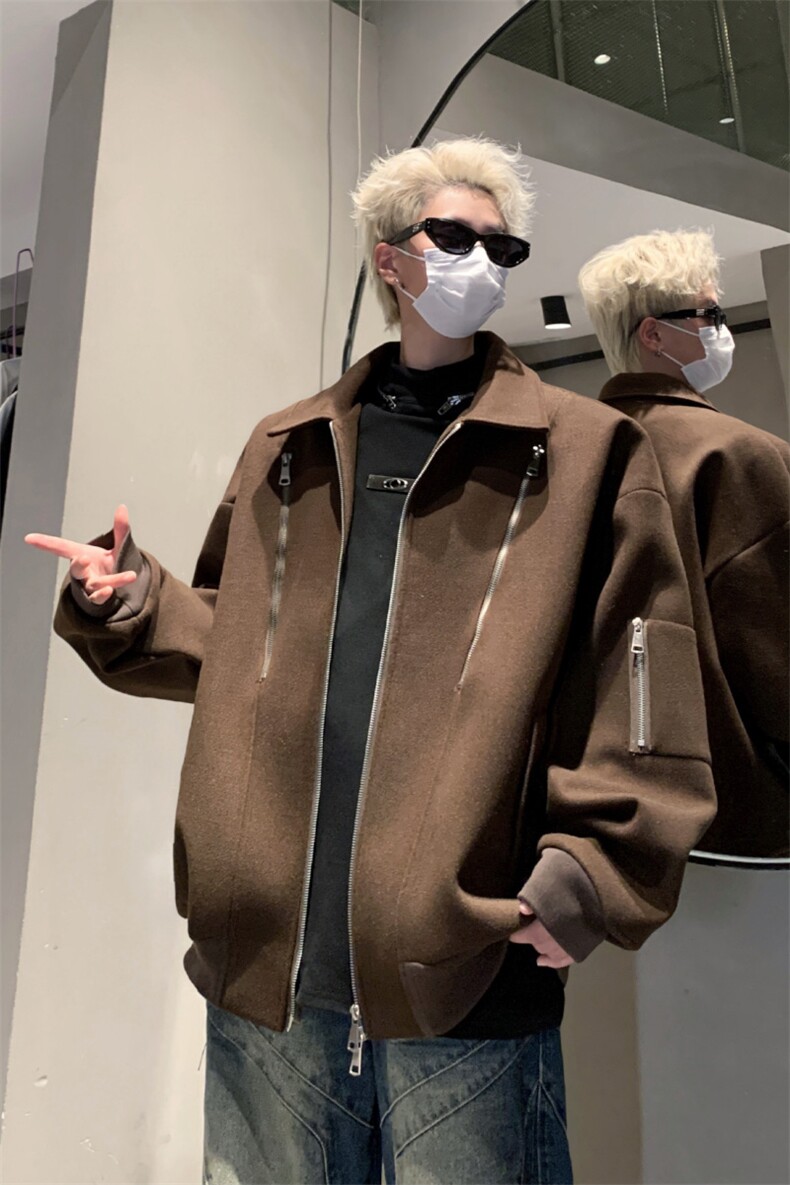 短款呢料呢子大衣男装2025冬季呢子夹克外套XZ514-2-F19-P108,男装夹克,星座514-2(原B239)