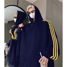 抖音得物高品质重磅全棉二开支持退换360克宽松织带连帽卫衣CM06，男装卫衣，电商A486