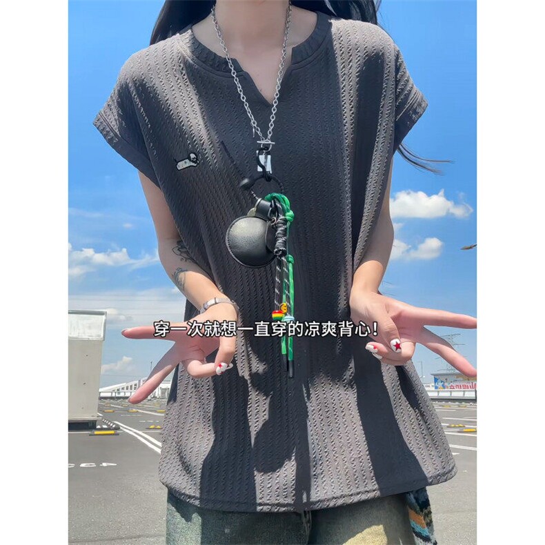 XZ809A/SSS10/P35/控48肌理感腊小狗绣花背心T恤,男装背心/马甲,星座809A(原222-1)