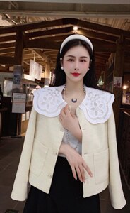 大领子订珠小香风图片