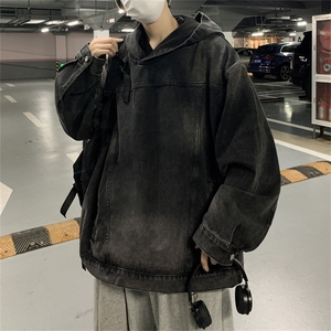 JK8605-P56 水洗做旧连帽牛仔卫衣图片