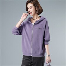 宽松连帽金属拉链卫衣外套女长袖春秋款，女装卫衣/绒衫，3200格调