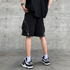B221美式ins高街暗黑小众拉链休闲短裤五分裤LK23058-P55控78，男装休闲裤，电商B221