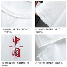 Q11198-P30春夏季七分袖t恤男大码五分袖男短袖中袖展架，男装T恤，电商A040A