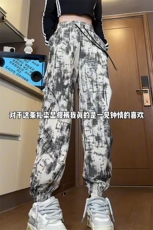 量大优供视频扎染灯芯绒束脚休闲裤男CP83-特P35，男装休闲裤，电商B371