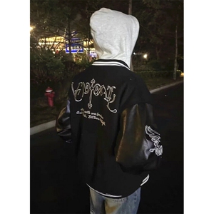 欧美复古高街头幽灵刺绣棒球服男女春秋嘻哈夹克炸街外套 JM404图片