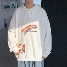 WY2064-P40加绒-P45纯棉连帽卫衣男大码运动帽衫宽松薄外套男，男装卫衣，电商A040