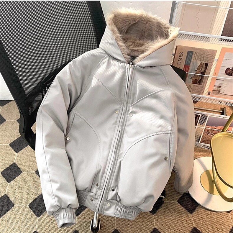 现货高品质美式高街冬季重磅硬挺短款座山雕毛领棉衣男女加厚外套,男装棉衣,电商A486