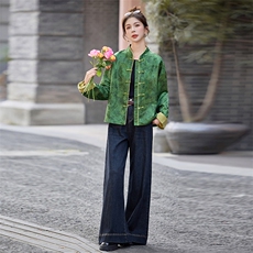 芷墨2025新款秋装时尚复古新中式外套缇花外套超百搭，女装短外套，芷墨服饰