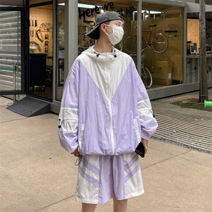 夏季防晒服套装 运动风拼色时尚防晒衣夹克衫男 XZ514-2-1609-P98图片