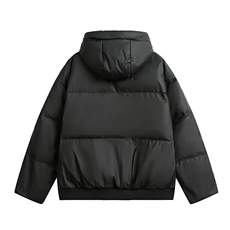 现货5W件冬季三防重磅boxy短款羽绒连帽PU皮棉衣外套防风加厚棉服，男装棉衣，电商A486-1