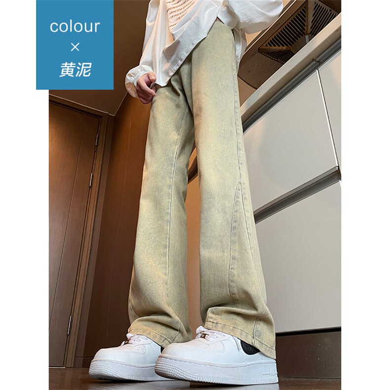 星座910新款牛仔裤男新款潮牌3色微喇修身百搭水洗长裤G113,男装牛仔裤,星座910