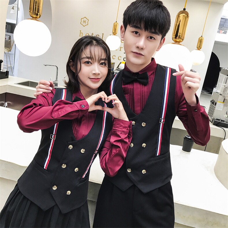 Q8786*2021背带情侣男女同款短马甲夜店酒吧KTV双排扣马甲,男装背心/马甲,星座717A