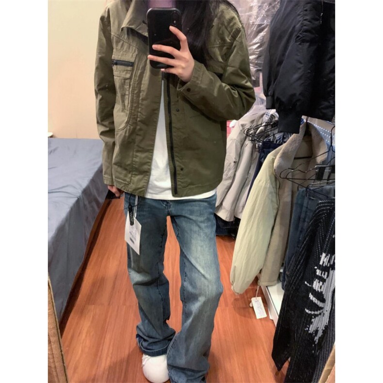 【有货】军绿色工装外套男款高级感痞帅夹克HY195CC-特P65,男装夹克,星座1007（原301D）