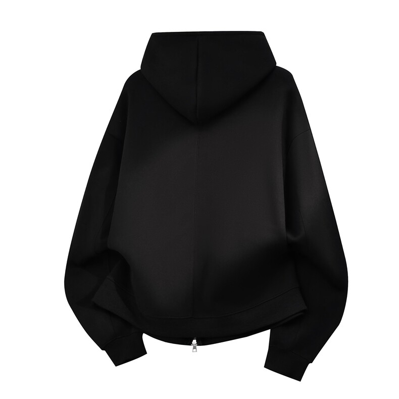 重磅全棉450克双拉链开衫连帽卫衣纯色短宽外套男潮RH5329-P57,女装短外套,星座610B-1
