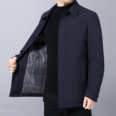 中老年棉服男薄款翻领上衣秋冬季中年男士休闲保暖纯色爸爸棉衣，男装棉衣，电商B212（原钱塘6029）