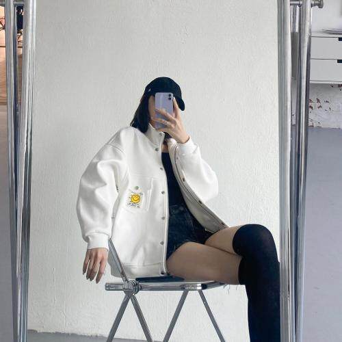 贴标廓形外套，女装，G7V7