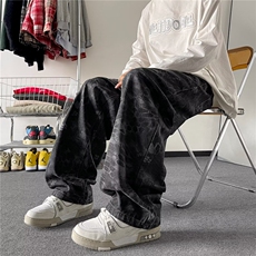 美式复古蛇纹牛仔裤裤子男小众设计感重工水洗TK14-P55，男装牛仔裤，星座1109-3