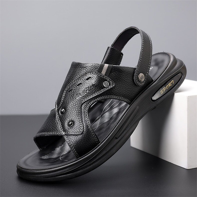 夏季新款沙滩鞋真皮凉拖鞋男士凉鞋，男鞋凉鞋，电商A223