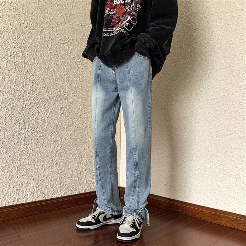 牛仔裤男美式vibe棕色裤子ins高街潮牌欧美工装裤N08820-P48,男装牛仔裤,星座308B-1