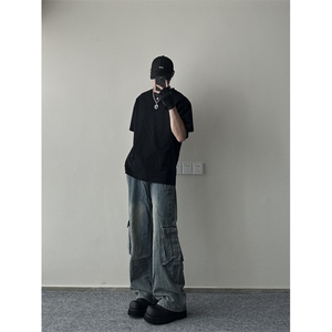 高质量美式复古大口袋牛仔裤ZK0245-P55图片