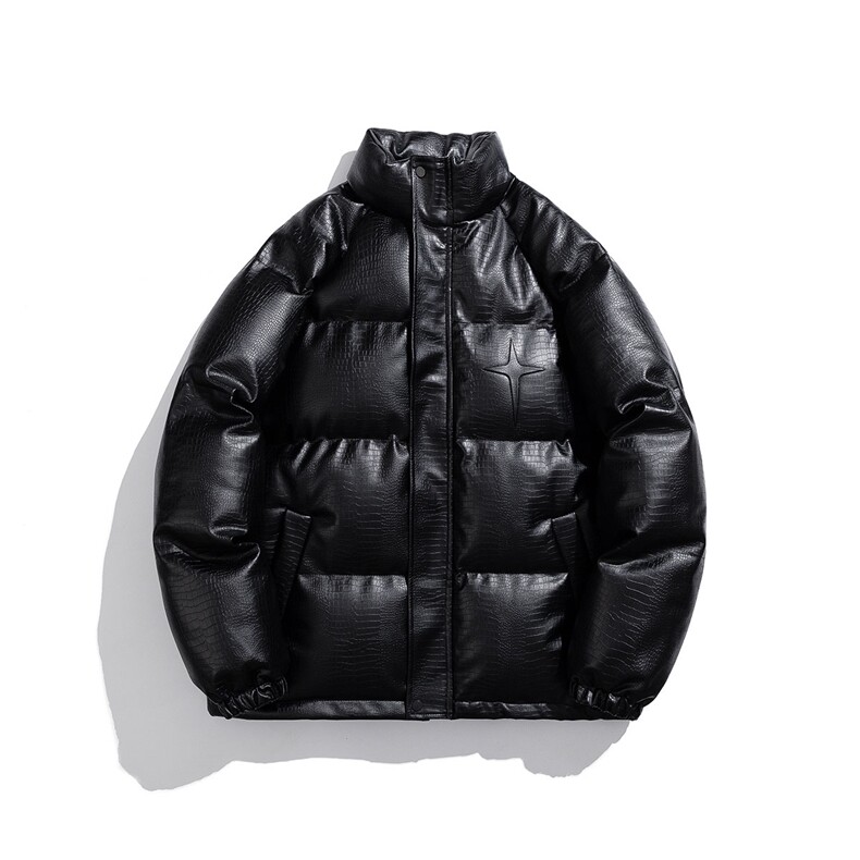 白底鳄鱼纹钢印字母图案设计大码休闲潮流棉衣男MY77727P128控168，男装棉衣，星座227-7