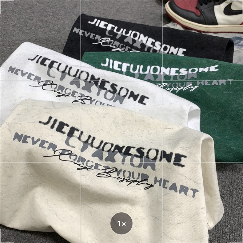 主推大250克重磅美式砂洗天丝棉冰丝短袖T恤JF209-特P38控58,男装T恤,电商A422-1